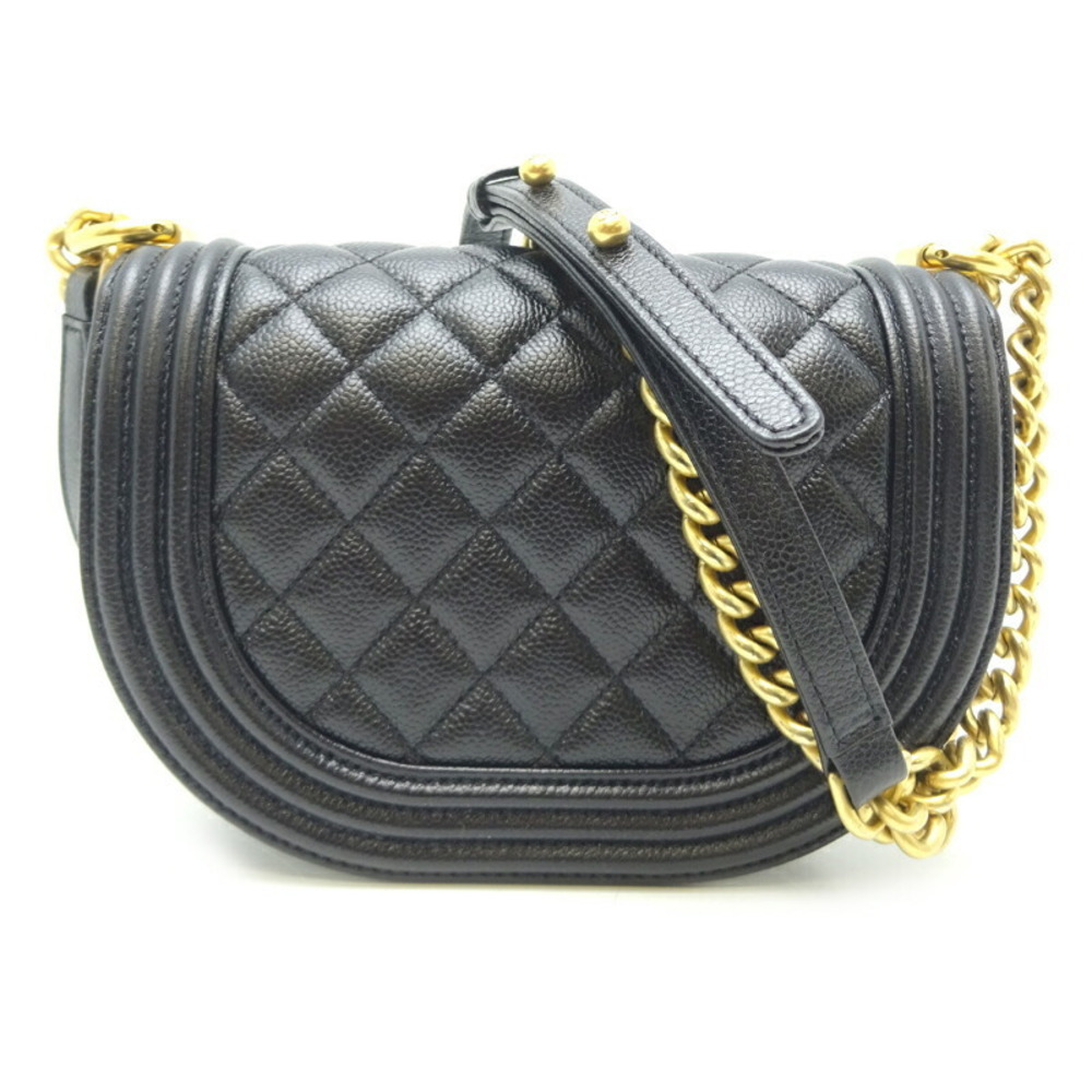 Chanel Bag Black Boy Skin Shoulder  Caviar Small